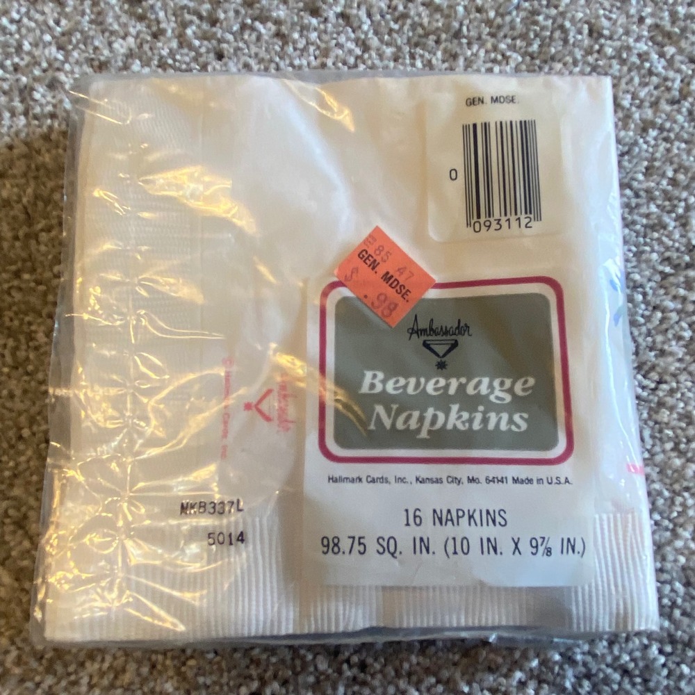Vintage Paper Napkins Lot Ambassador Valentine Heart Beach Floral 36ct Sealed - Picture 4 of 5